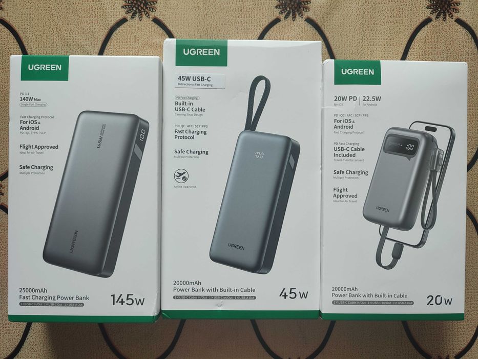 Павербанк, зарядний пристрій Ugreen 22,5w 20000mAh PB525