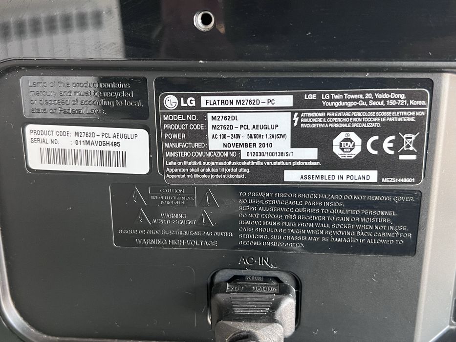 Televisão LG Flatron M2762DL