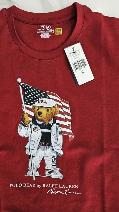 T-shirt Polo Ralph Lauren Bear -bordowy
