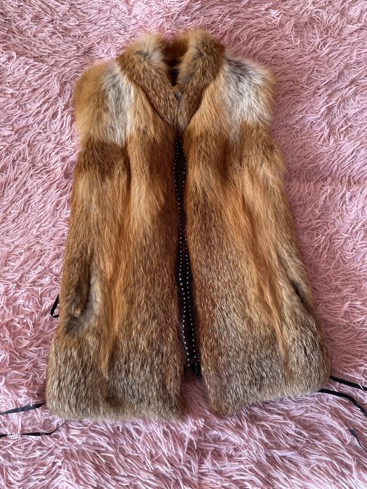 Жіноча жилетка з натурального хутра лисиці, розмір 44