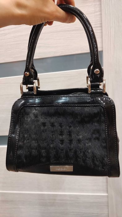 Torebka skórzana czarna Kazar stan bardzo dobry