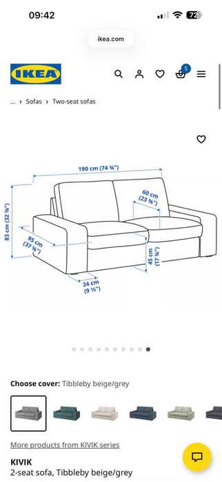 Sofa kivik ikea com repousa pes