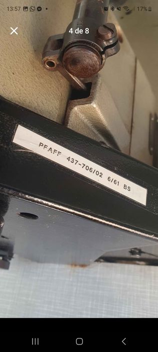 Maquina costura industrial pfaff ponto  corrido e zig zag
Pfaff  437 706/02
Ideal para tecidos grossos e estofos
