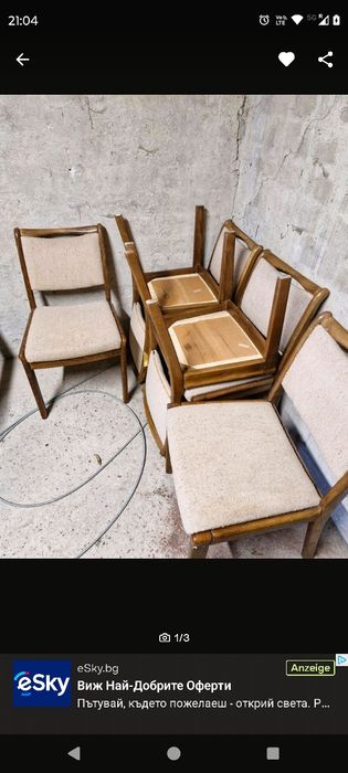 Krzesła plus stół PRL
