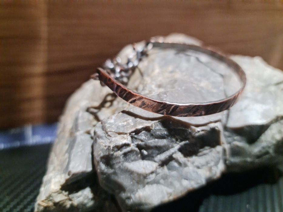 Miedziana bransoleta damska handmade