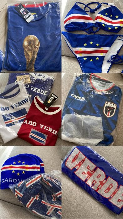 Roupa temática de Cabo Verde – camisolas, biquínis e acessórios
