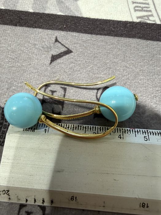 Зрлоті італійськи сережки з бірюзою
