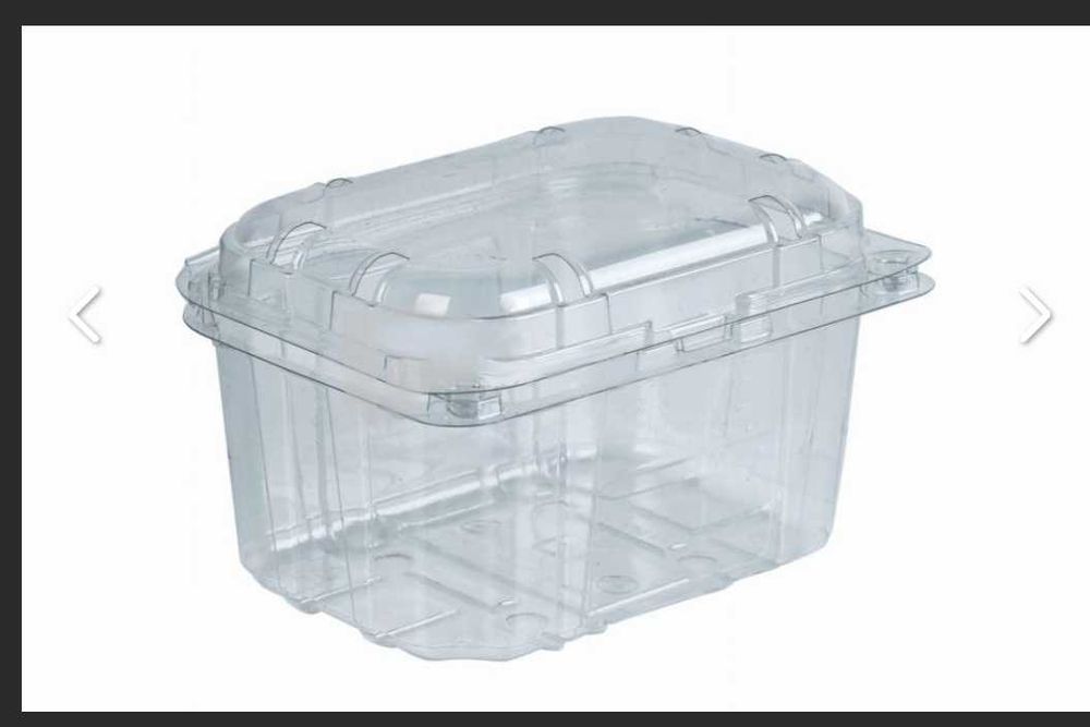 Pojemnik na owoce 500g  PET RPET  z przykrywka zawiasową karton 624szt