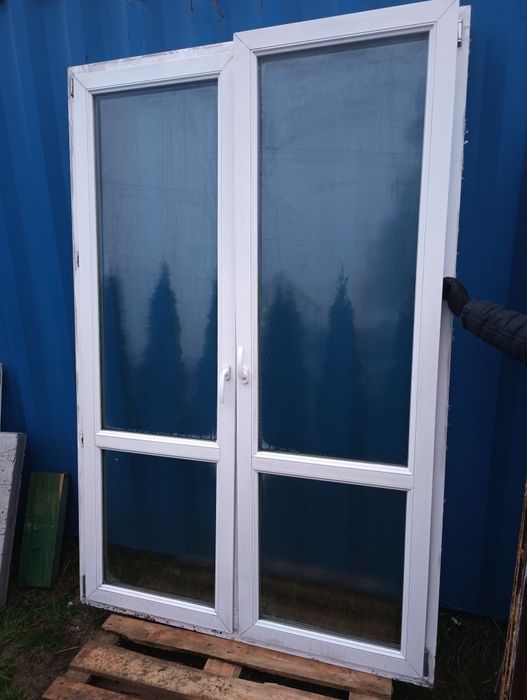 Okno 152x232 tarasowe drzwi balkonowe plastikowe rozwierno uchylne