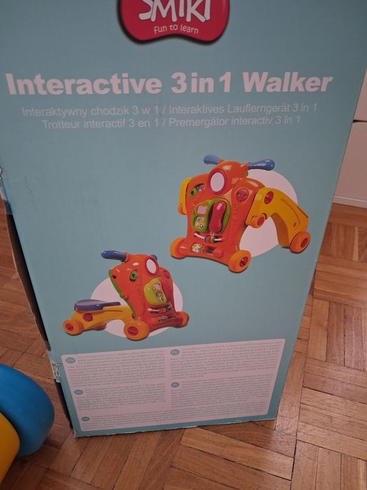 SMIKI Chodzik,pchacz jeździk 3w1