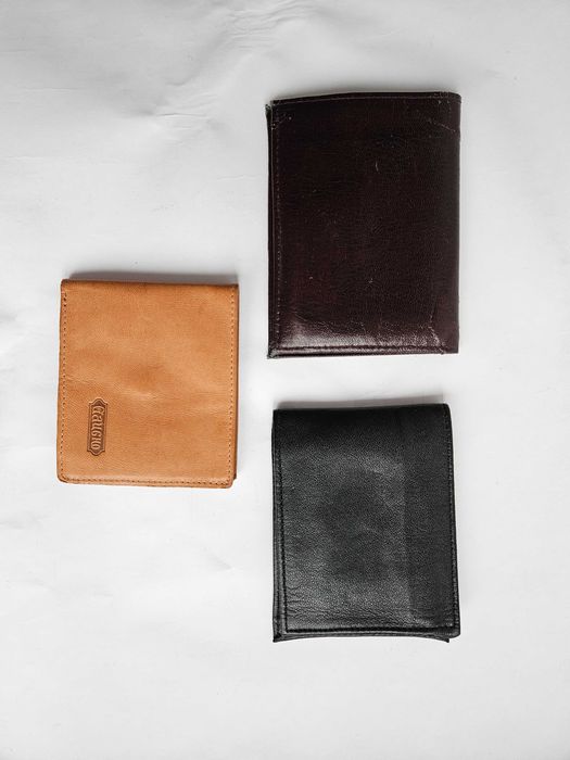 Набір чоловічих гаманців світло-коричневий коричневий чорний