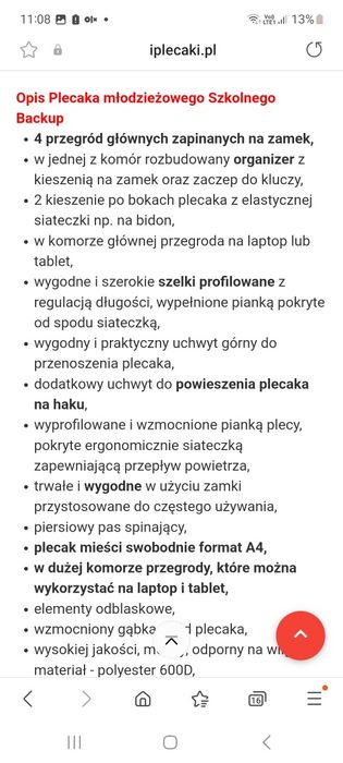 Plecak Tornister Szkolny BackUp TikTok Nutki