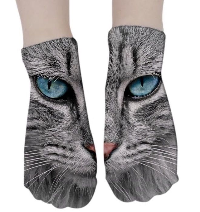 Meias de senhora padrão gato - novas - vários padrões