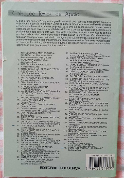 Como interpretar um balanço, Carlos Nabais