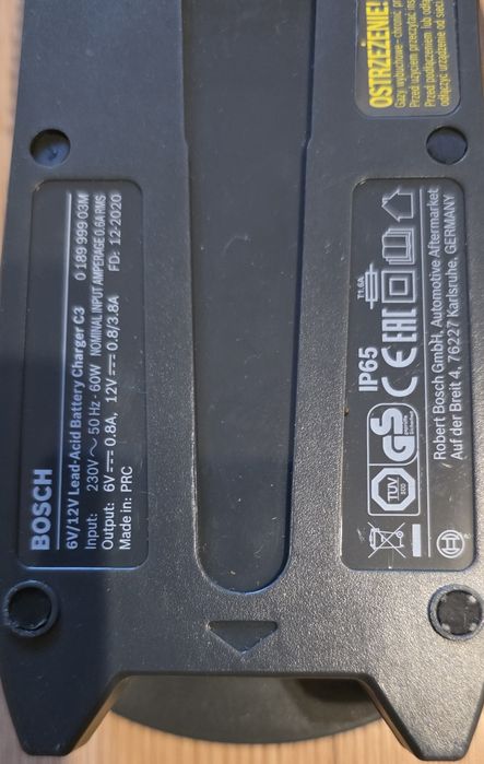 Prostownik Ładowarka  Bosch C3 6V 12V 60W