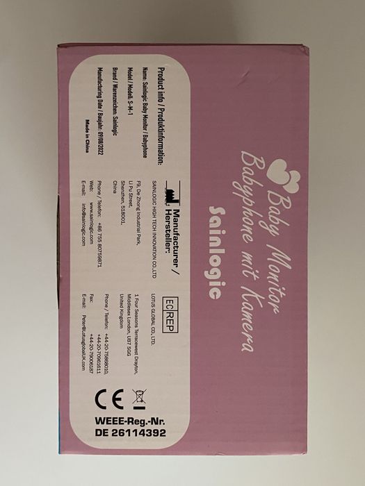Elektroniczna niania Sainlogic S-M1 5” LCD 1080p NOWA