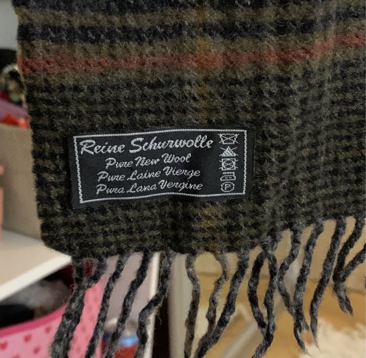 Pure new wool szal szaik wełniny wełna 100% brązowy krata