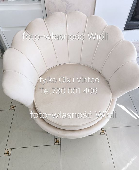 Fotel muszelka-stan idealny