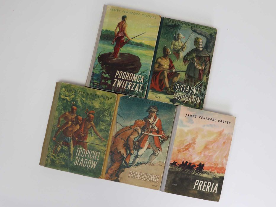 James Fenimore Cooper Pięcioksiąg Przygód Sokolego Oka STARE KSIĄŻKI