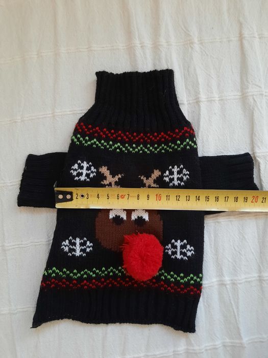 Świąteczny zimowy sweterek dla małego pieska :