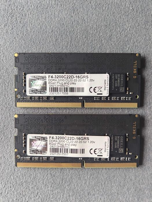 G.SKILL Ripjaws 2x8GB 3200MHz DDR4 CL22 SODIMM