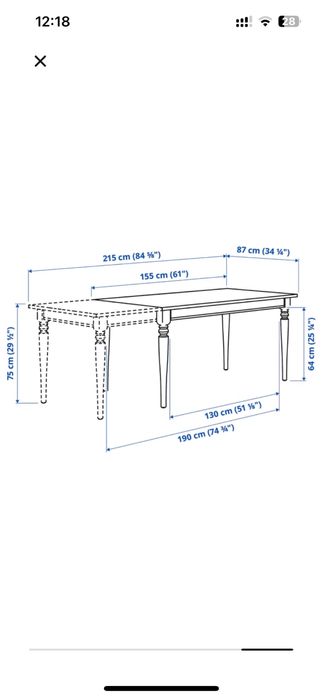 Stół Ikea Ingatorp czarny rozkladsny155/215x87