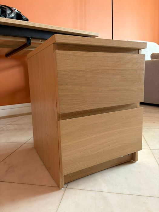 MALM comoda 3 gavetas carvalho