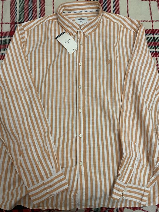 Camisa homem springfield - riscas laranja