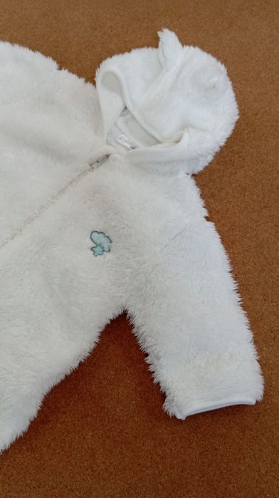 Kombinezon zimowy niemowlęcy 62 biały na zamek
