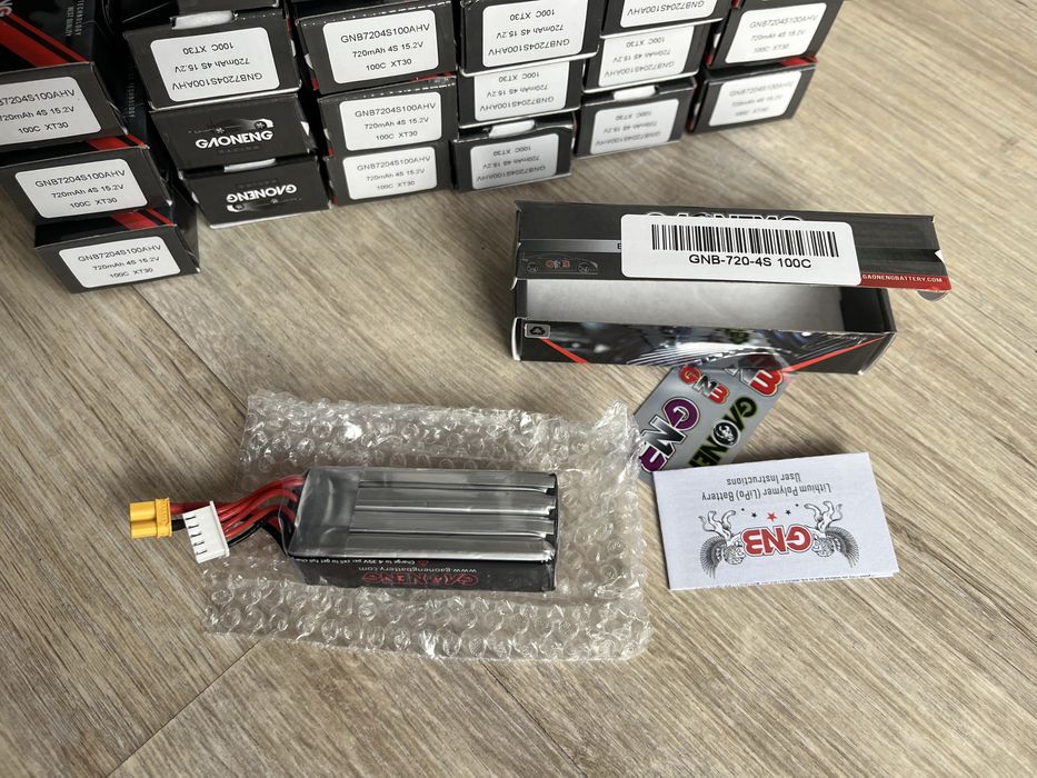 GNB Gaoneng 4s 720mah 100c LiHV xt30 - bateria FPV