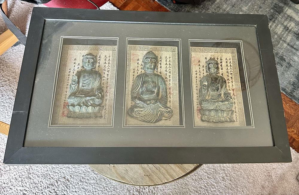 Quadro Decorativo Busto / Figuras de Buda – Estilo Oriental (33x55 cm)
