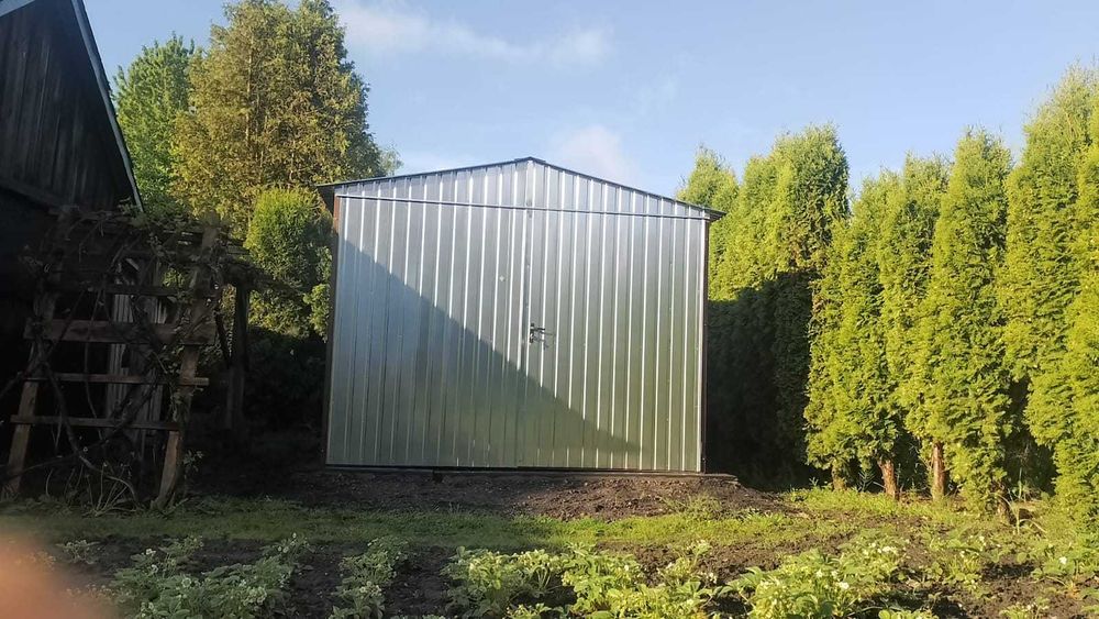 Garaż blaszak ocynk 3x4 blaszak dwuspadowy