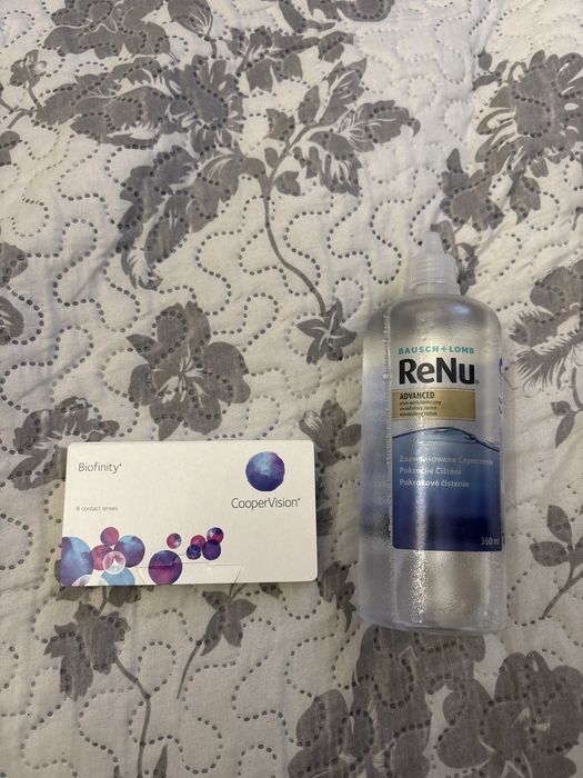 4 szt soczewki kontaktowe biofinity -6.00 14.0 8.6 i plyn do soczewek