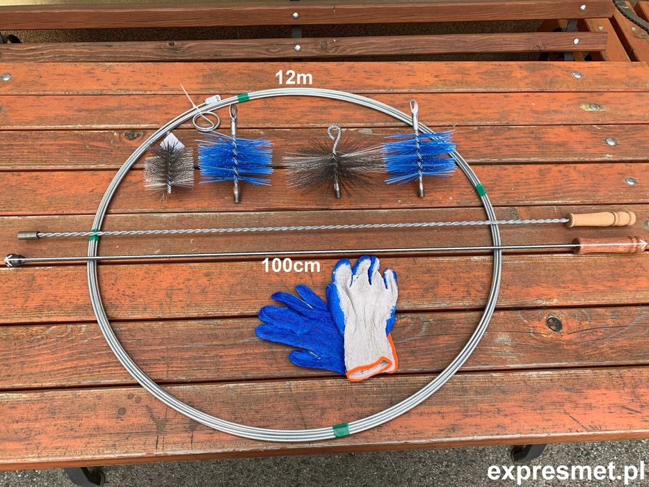 Zestaw do czyszczenia komina od dołu DRUT 6M LINA 15M WYCIOR Najtaniej