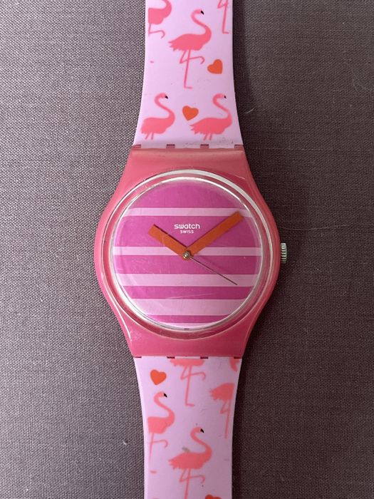 zegarek swatch dziecięcy flamingi