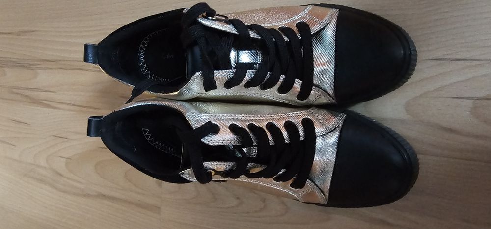 Sneakersy calvin klein roz. 39 czarnozłote