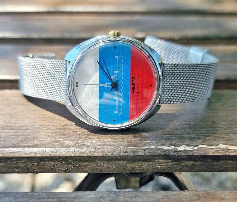 Relógio vintage USSR Russo/Soviético Raketa  (mecânico corda jumbo)