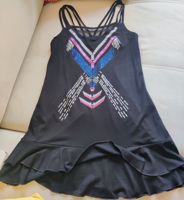T-shirt de alças, túnica preta, La Mode est à Vous 34/36