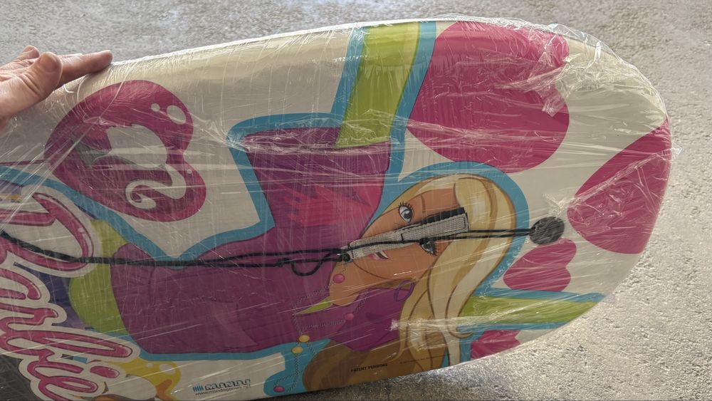 Prancha Bodyboard Infantil BARBIE (c/ Cordinha) - Como Nova
