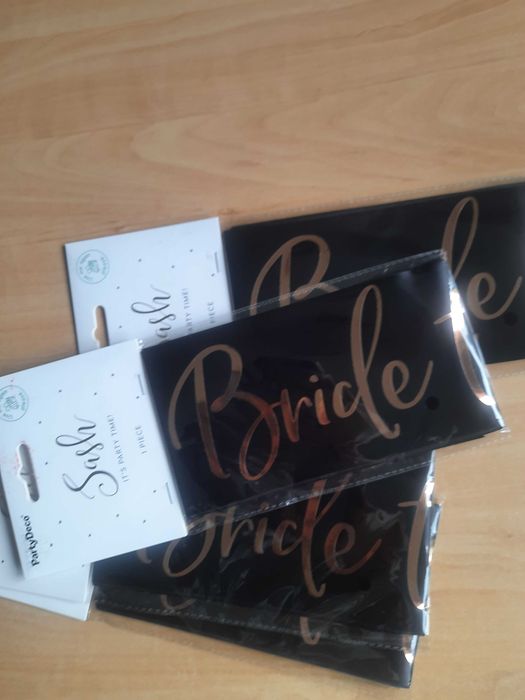 Czarna szarfa na wieczór panieński 4 szt