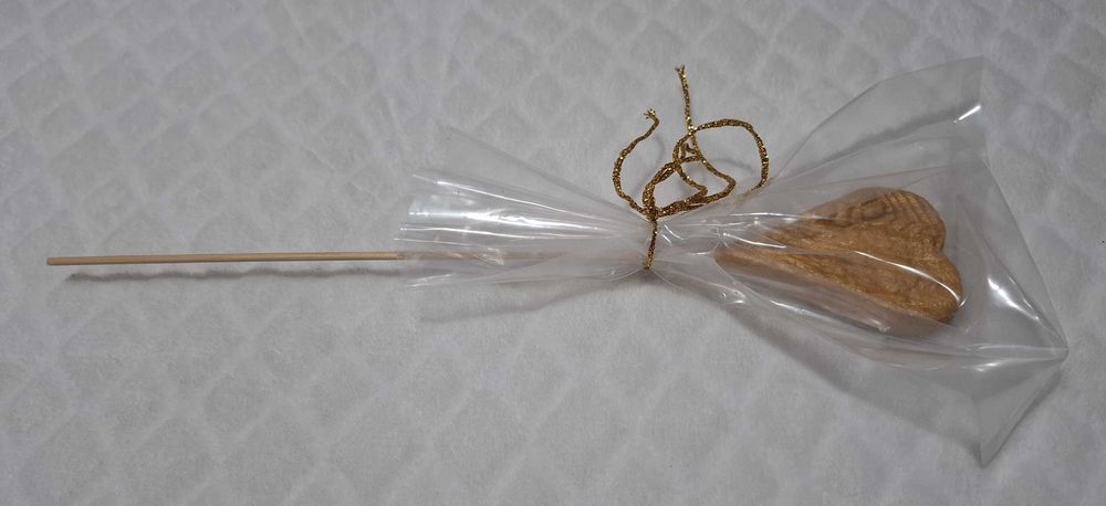 Praca plastyczna, Złote serce, ozdoba, 4,5x27cm (Handmade)