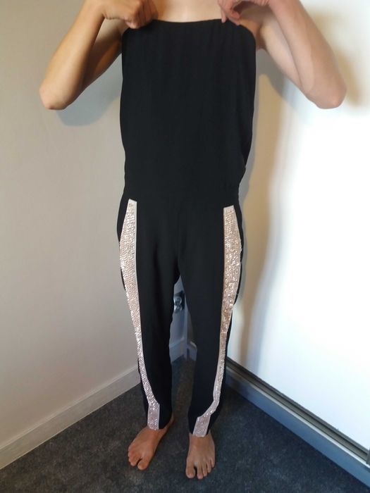 kombinezon czarny klasyczny wieczorowy sylwestrowy  Pinko 36 S 8