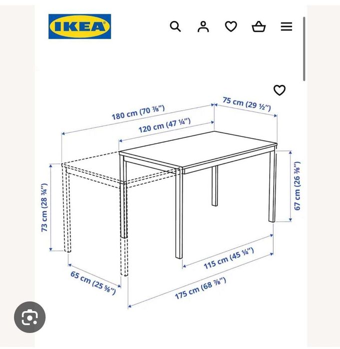 Mesa IKEA Extensível Vangsta