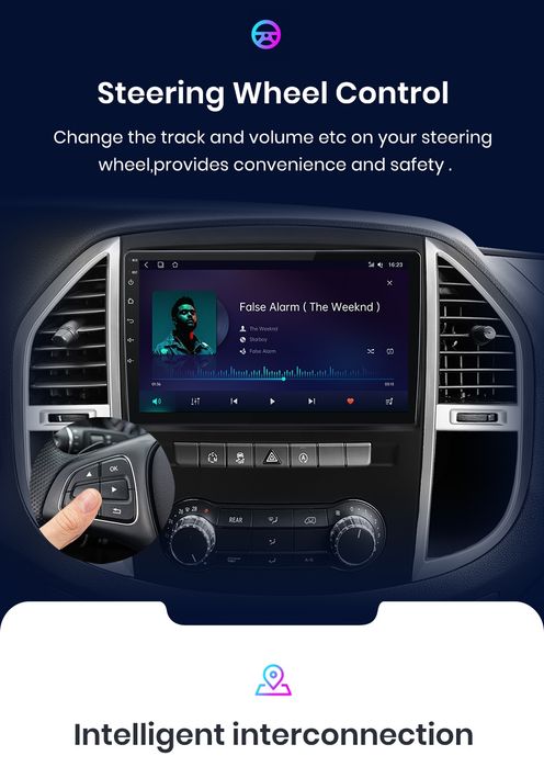 Rádio 10" android Mercedes Vito w447 2/32GB CARPLAY WIFI GPS Novo