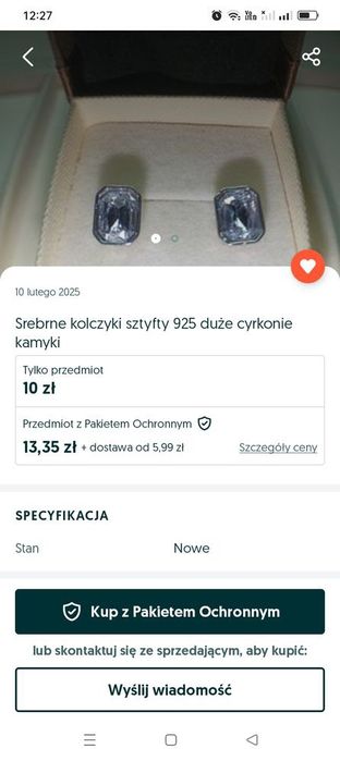 Srebrne kolczyki sztyfty 925 zestaw