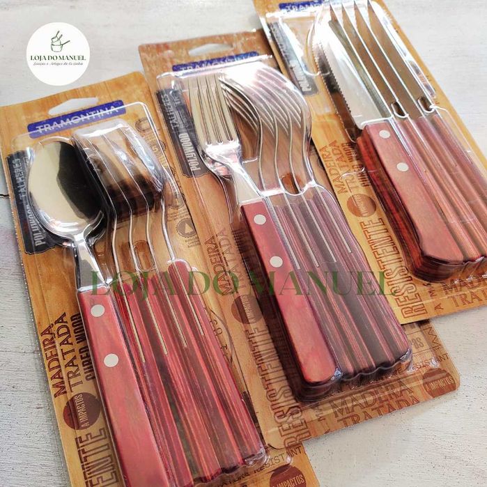 Conj. de 6 Talheres de Mesa e Sobremesa Transmontina Polywood *NOVOS*