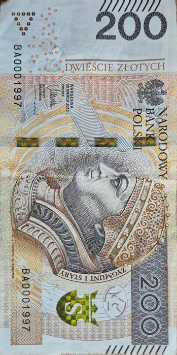 200 ZŁ NISKI NUMER BA0001997 2015 R.
