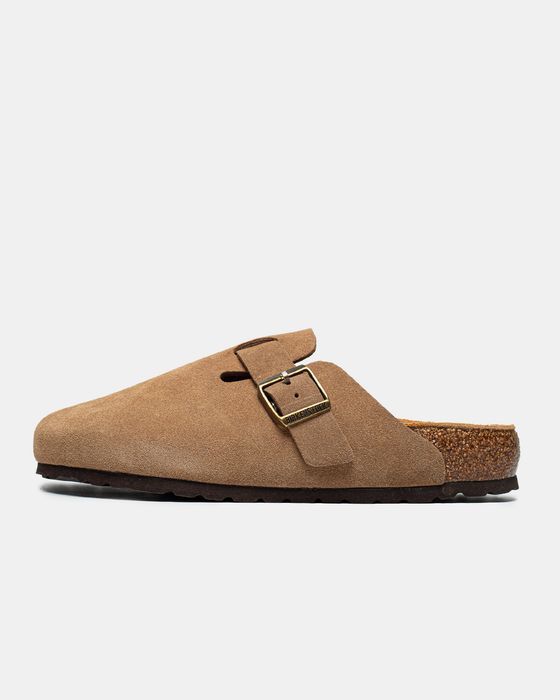 Мюлі Birkenstock Boston Suede Mink premium | Шльопанці чоловічі жіночі