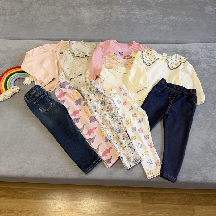 Тепла кофта лосіни джинси реглан next h&m на дівчинку 2 3 92 98