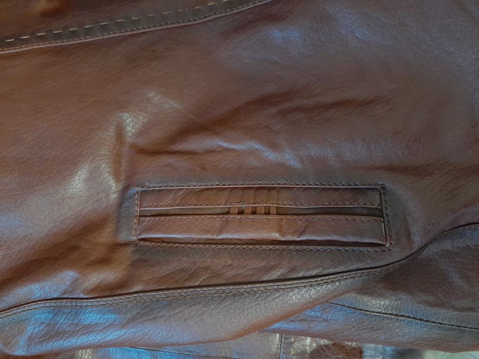 Трендовая кожаная дублёнка турецкого производства р. 48